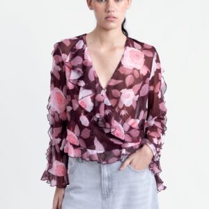 Blusa volantes estampado