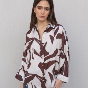 Camisa satinada estampada