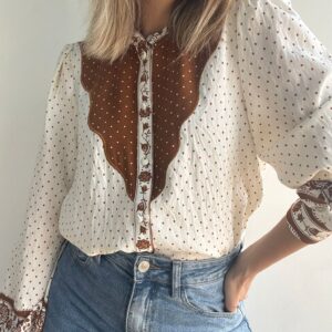 Camisa topitos camel