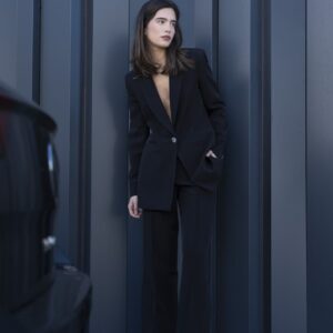 Pantalón botón plateado