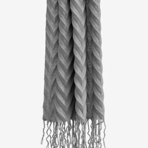 Pañuelo flecos gris