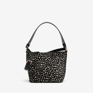 Bolso bucket print negro