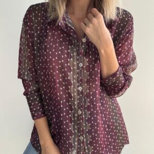 Camisa círculos burdeos