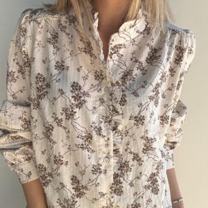 Camisa flores marrón