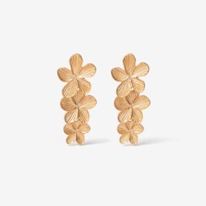Pendientes flor dorado