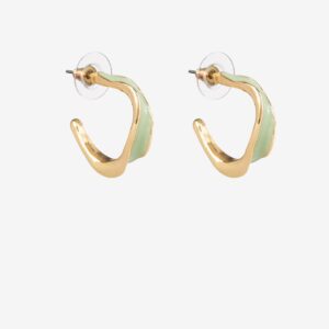 Pendientes aro verde troquelado
