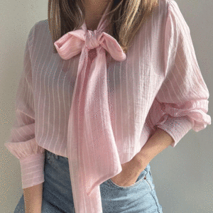 Camisa rosa lazo