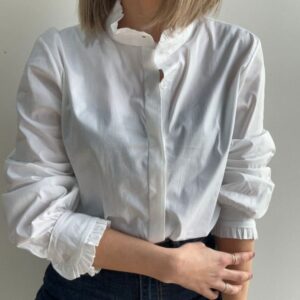 Camisa volante blanco