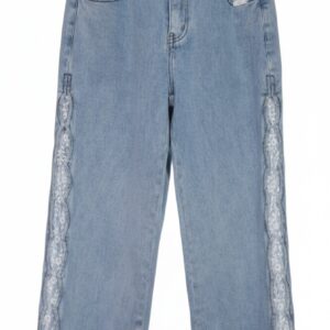 Pantalón denim puntilla