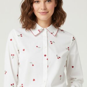 Camisa cerezas blanco