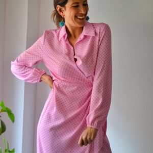 Vestido camisero topitos