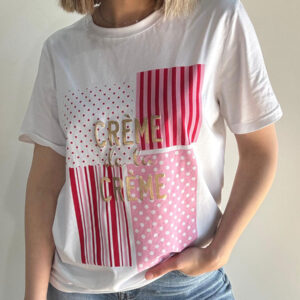 Camiseta creme rosa