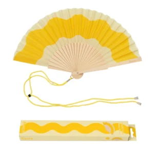 Abanico Ondas amarillo