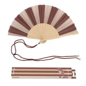 Abanico rayas marrón y beige