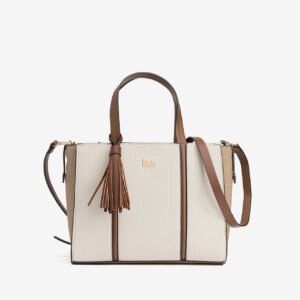 Bolso beige flecos