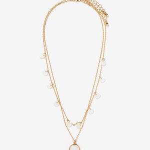 Collar dorado detalles blancos