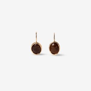 Pendientes dorados piedra marrón