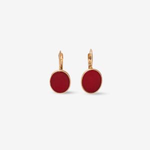 Pendientes dorados rojo