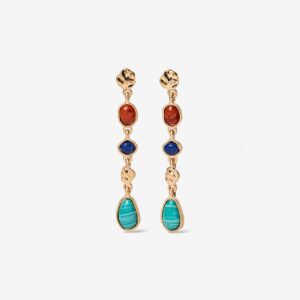 Pendientes largos dorados colores