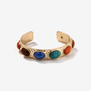 Pulsera dorada piedras color