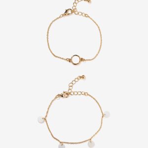 Pulseras finas doradas brillo
